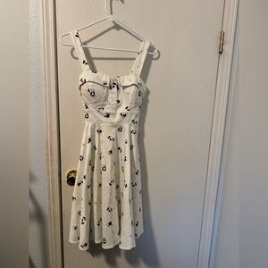 Ixia white panda print ‘pin up’ dress - size small